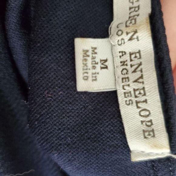 Anthropologie Green Envelope Women's Size M Blue Textured Back Zip Bell Sleeve - Picture 9 of 11